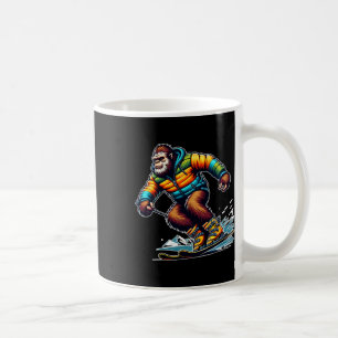 Sasquatch Ski Adventure Bigfoot Winter Fun Coffee Mug