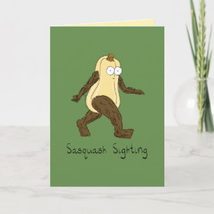 Sasquatch Squash Fall Halloween Greeting Card