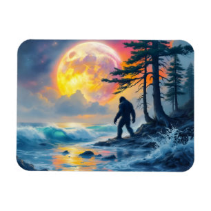 Sasquatch Standing on an Ocean Shore Magnet