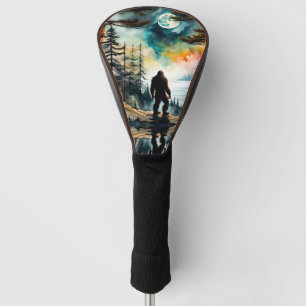 Sasquatch Standing on Ridge overlooking the Ocean Golf Head Cover