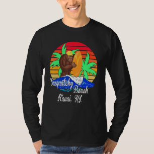 Sasquatch Surfs At Sasquatchy Beach In Hawaii T-Shirt