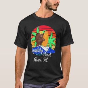 Sasquatch Surfs At Sasquatchy Beach In Hawaii T-Shirt