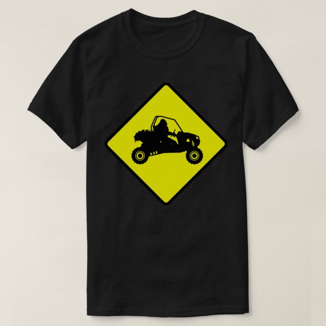 Sasquatch SXS Crossing Bigfoot Driving UTV Road Si T-Shirt (Design Front)