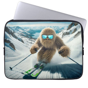 Sasquatch the Skier Laptop Sleeve
