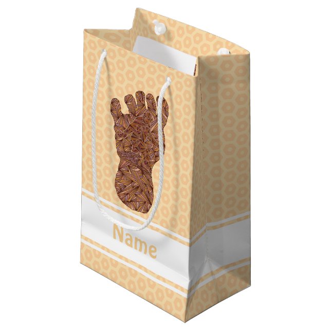 Sasquatch Track Bigfoot Fun Small Gift Bag (Front Angled)