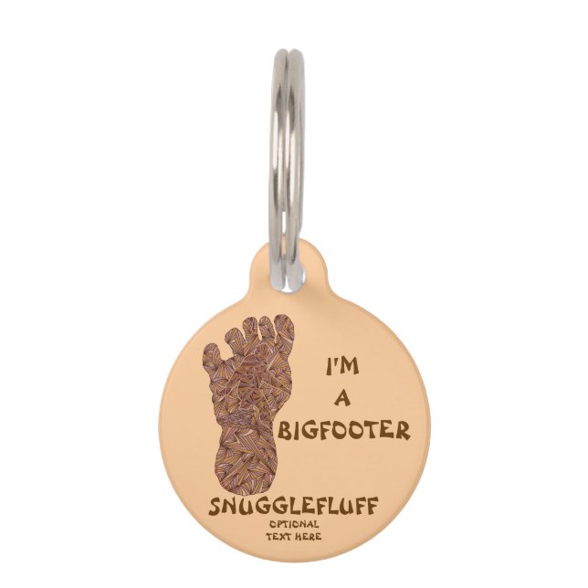 Sasquatch Track Bigfoot Fun Wandering Pooch Pet Tag (Front)