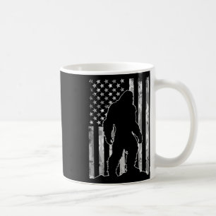 Sasquatch Usa Flag Patriotic Bigfoot 4th Of July  Coffee Mug