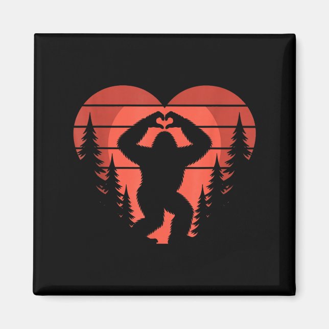 Sasquatch Valentine's Day - Bigfoot Heart Sungles  Magnet (Front)