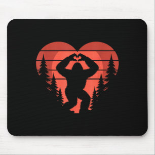 Sasquatch Valentine's Day - Bigfoot Heart Sungles  Mouse Pad