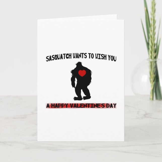 Sasquatch Valentines Day Holiday Card (Front)