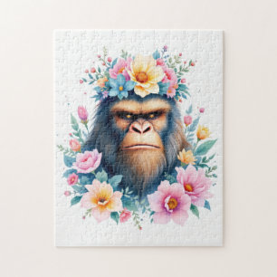 Sasquatch wearing a flower crown jigsaw puzzle
