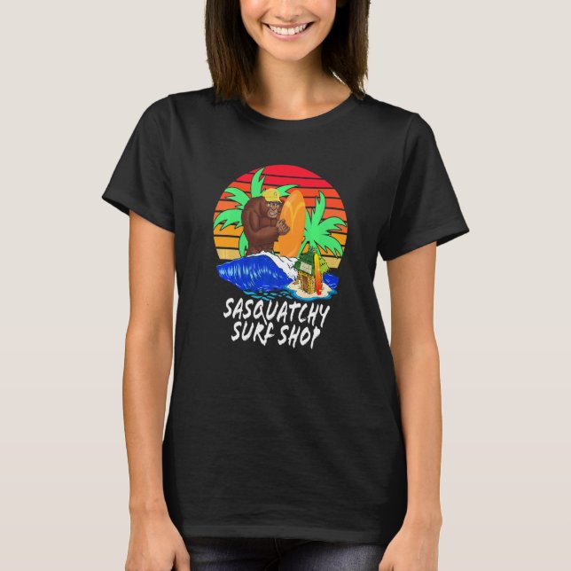 Sasquatchy Tiki Hut Surf Shop T-Shirt (Front)