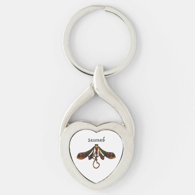 Sassenach - Amber Dragonfly Key Ring (Front)