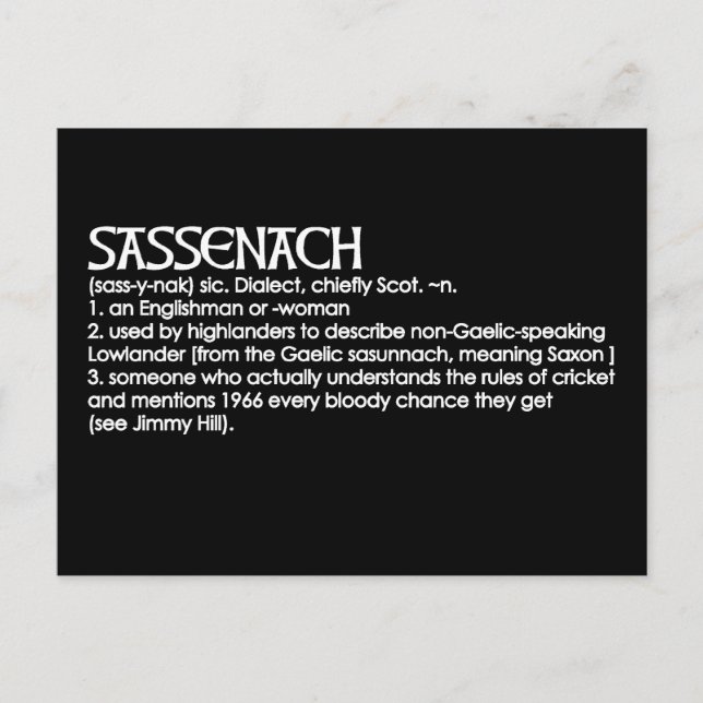Sassenach Postcard (Front)
