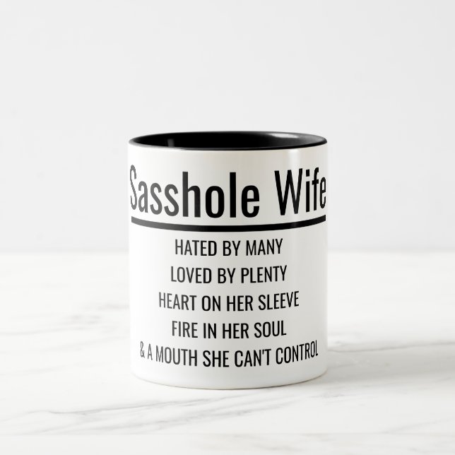 Sasshole Wife Two-Tone Coffee Mug (Center)