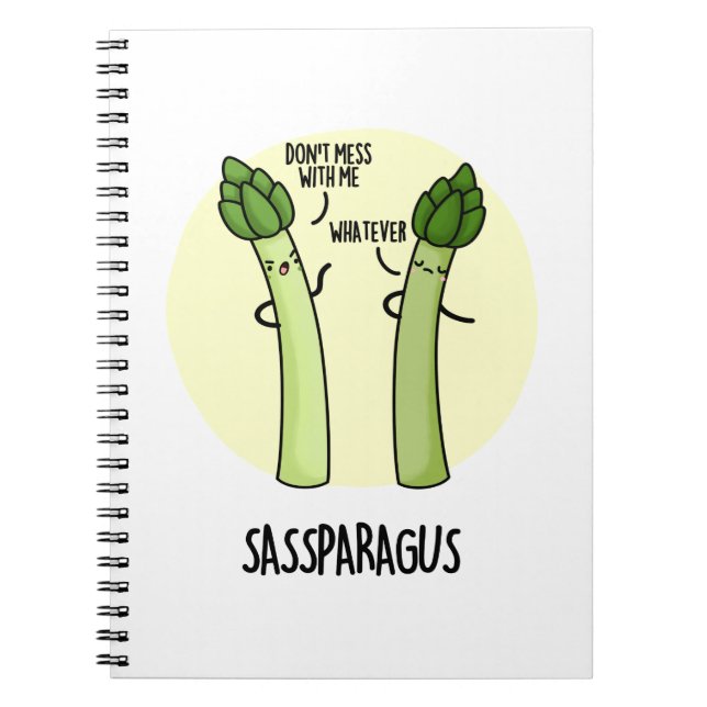 Sassparagus Cute Asparagus Vegetable PUn Notebook (Front)