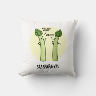 Sassparagus Funny Asparagus Vegetable Pun Cushion