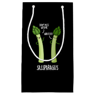 Sassparagus Funny Asparagus Vegetable Pun Dark BG Small Gift Bag