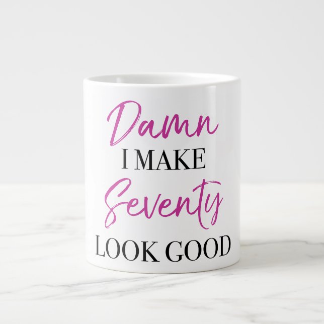 Sassy 70th Birthday Large Coffee Mug (Front)