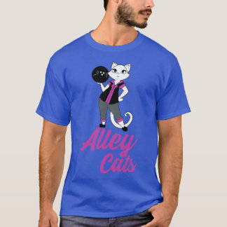 Sassy Alley Cat Bowling Team Backside Print Girls  T-Shirt