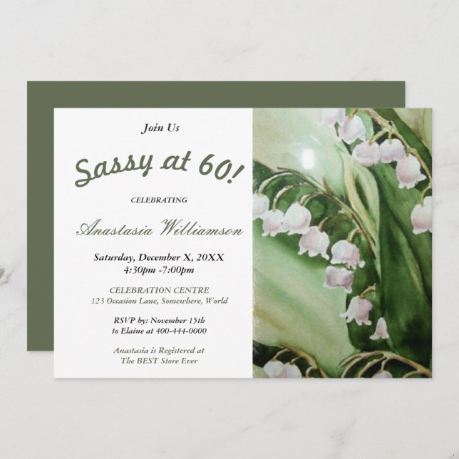 SASSY AT 60 PARTY INVITATION (Front/Back)
