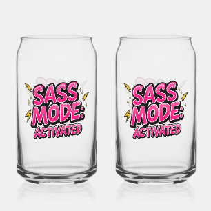 Sassy Attitude and Bold Pop Art Can Glass