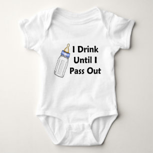 Sassy Baby Boy Bottle I Drink Until I Pass Out Baby Bodysuit