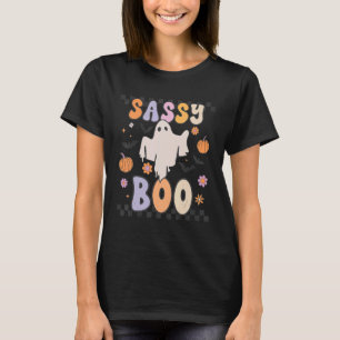 Sassy Boo Cute Retro Groovy Ghost Halloween Family T-Shirt