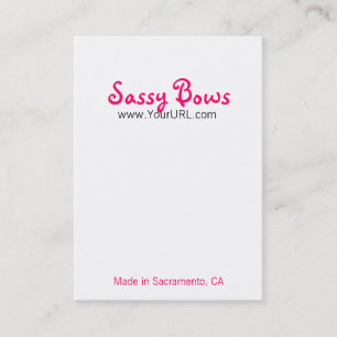 Sassy Bow Chubby Pink & Black Cards