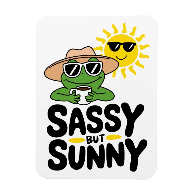 Sassy but Sunny Frog Design – Funny Summer Magnet (Vertical)
