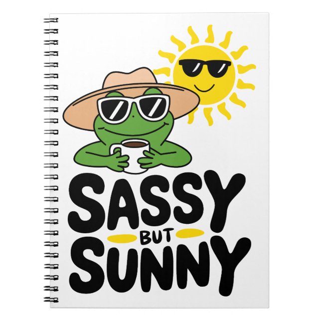 Sassy but Sunny Frog Design – Funny Summer Notebook (Front)