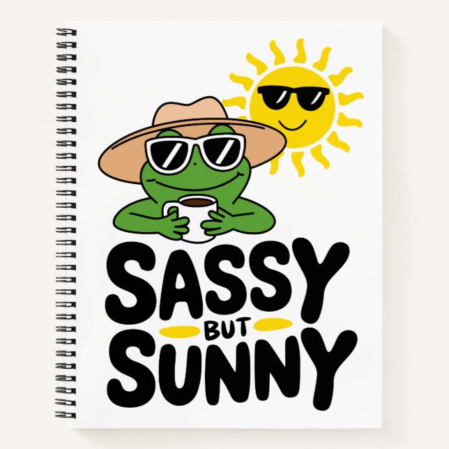 Sassy but Sunny Frog Design – Funny Summer Notebook (Front)