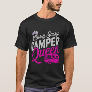 Sassy Camper Queen Classy Camping Squad Glamping T-Shirt