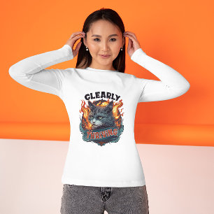 Sassy Cat in Flames – Clearly Thriving T-Shirt