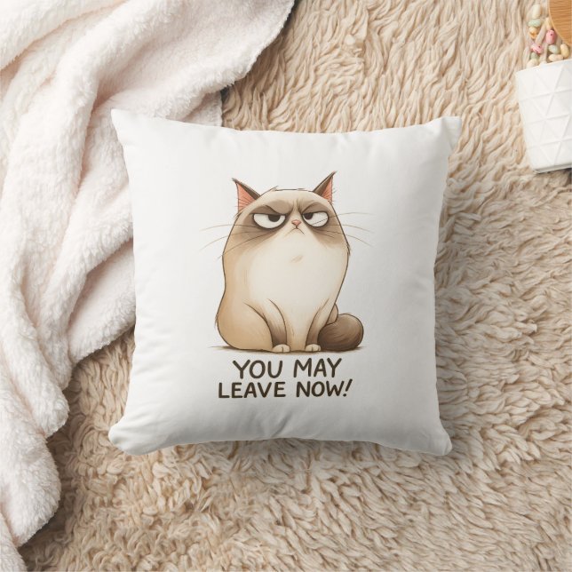 🙀 Sassy Cat Throw Pillow 🚪🐾 (Blanket)