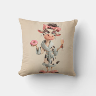 Sassy Cow in Spa Mode Cushion