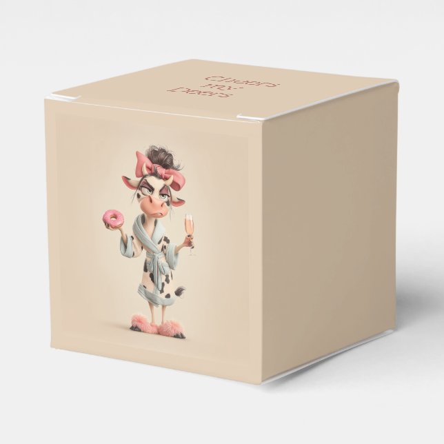 Sassy Cow in Spa Mode Favour Box (Front Side)