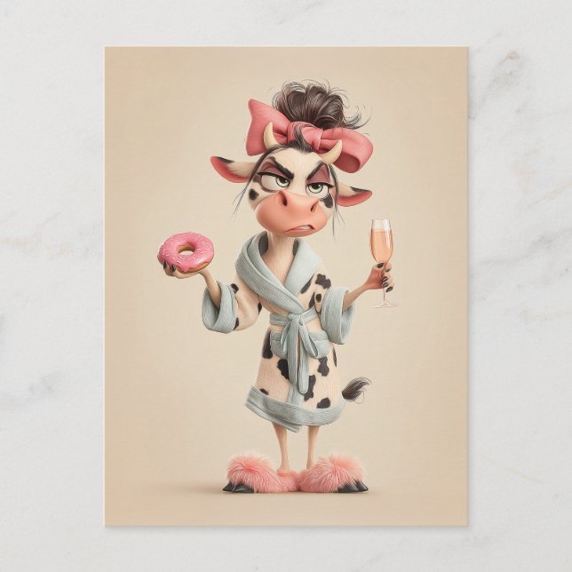 Sassy Cow in Spa Mode Postcard (Front)