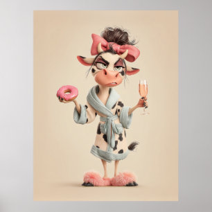 Sassy Cow in Spa Mode Poster