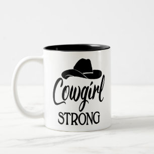 Sassy Cowgirl Hat Attitude Cowboy Line Dancing Two-Tone Coffee Mug
