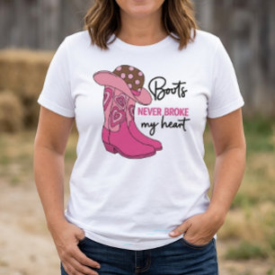 Sassy Cowgirl Pink Boots Western Horse Lover T-Shirt