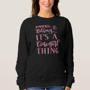 Sassy Cowgirl Princess Bling Country Music Rodeo L Sweatshirt