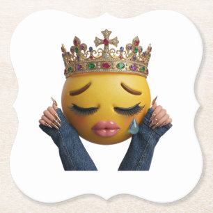 Sassy Crying Emoji Party Balloon - Dramatic Birthd Paper Coaster