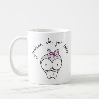 Sassy Cute Skull Mug with Teeth and Bow