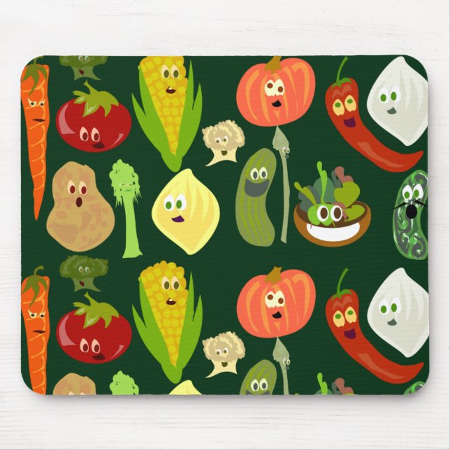 Sassy Cute Veggies! Mouse Pad (Front)