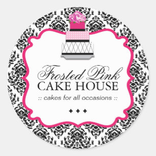 Sassy Damask Cake - Packaging Stickers