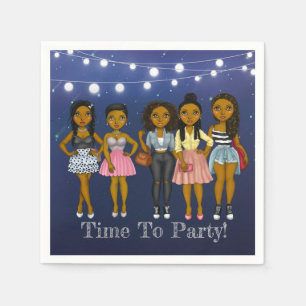 Sassy Diva Blue Time To Party Paper Napkin
