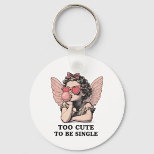 Sassy Dreamscape Cherub – "Too Cute To Be Single" Key Ring
