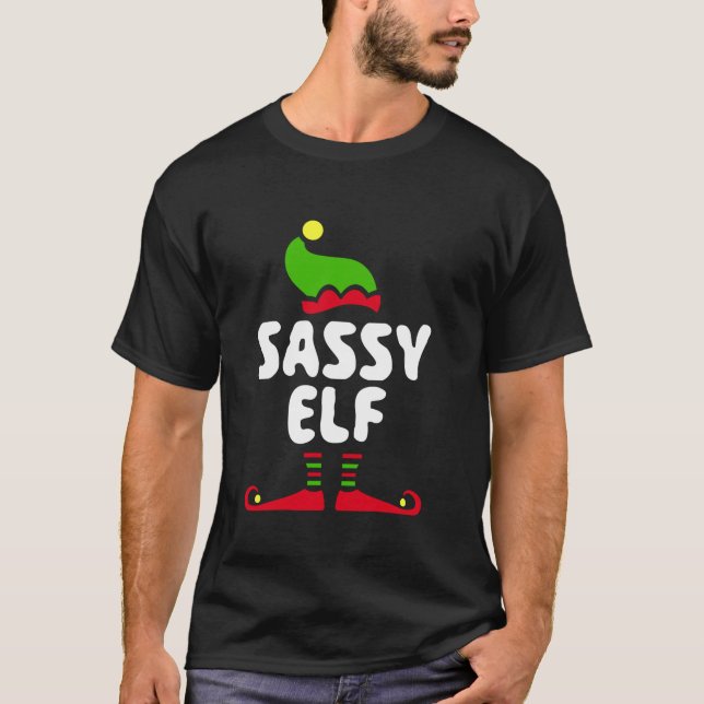 Sassy Elf Matching Christmas Elf T-Shirt (Front)