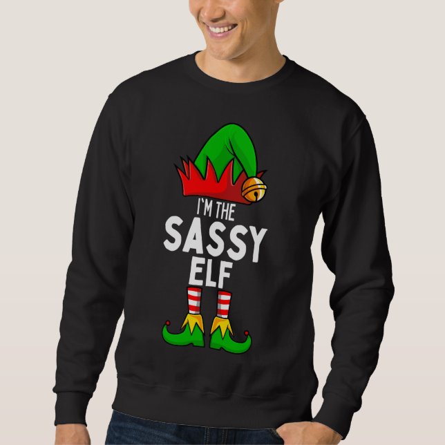 Sassy Elf Matching Family Christmas Sweatshirt (Front)